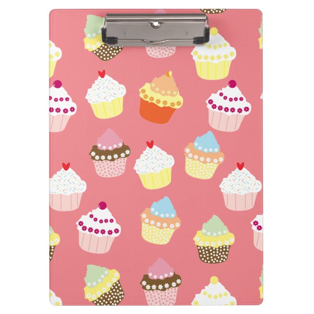 Delicious Decorated Birthday Cupcakes Clipboard (Front)