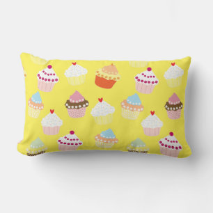 Delicious Decorated Birthday Cupcakes Lumbar Pillo Pillow
