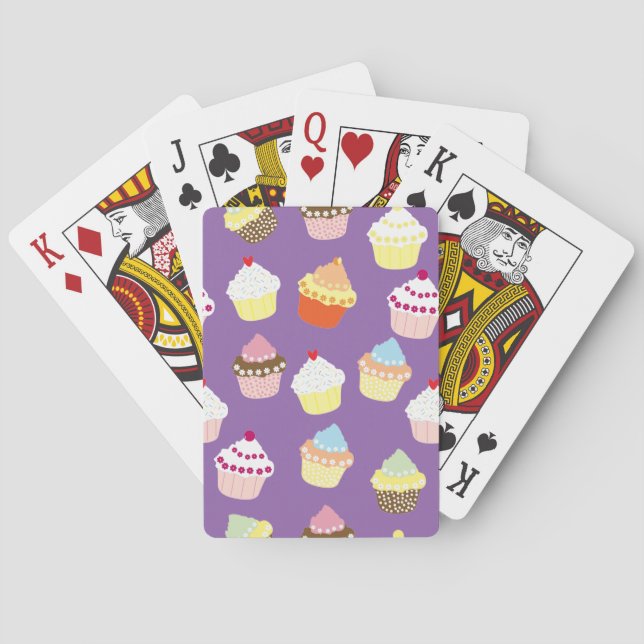 Delicious Decorated Birthday Cupcakes Poker Cards (Back)