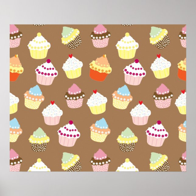 Delicious Decorated Birthday Cupcakes Poster (Front)