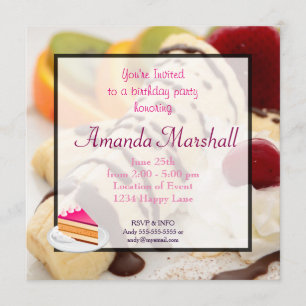 Delicious Dessert Birthday Party Invitation