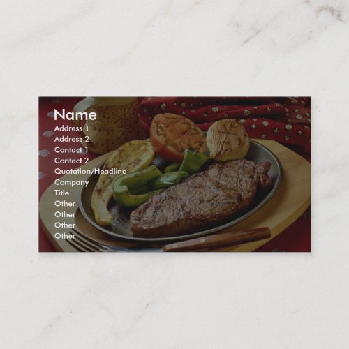 Delicious Deviled beef steak Business Cards