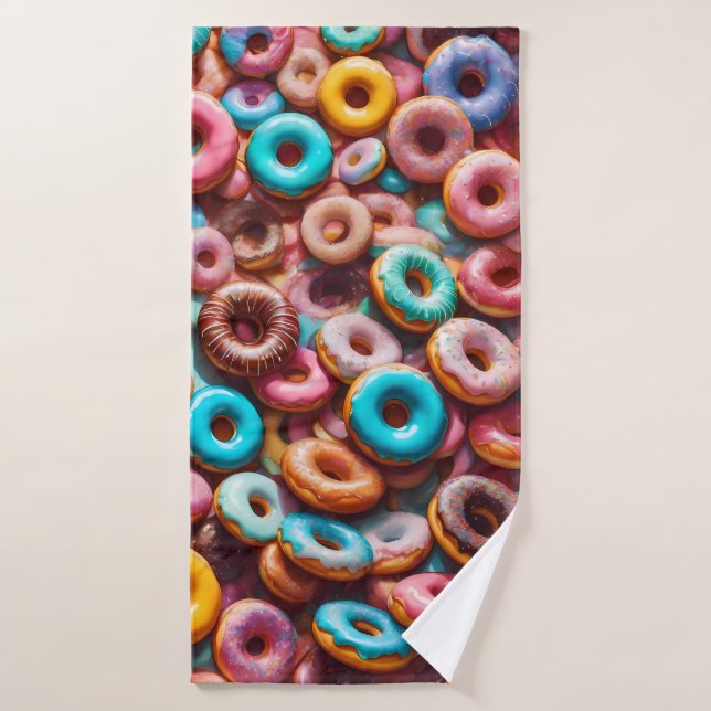 Delicious donut pattern bath towel (Bath Towel)