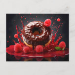 Delicious Donut With Sugar Glaze, Top View. Postcard at Zazzle