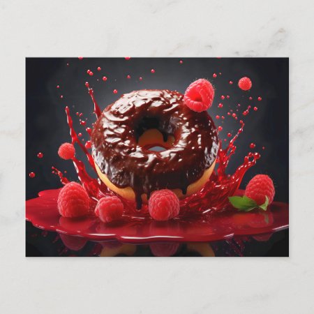 Delicious Donut With Sugar Glaze, Top View. Postcard
