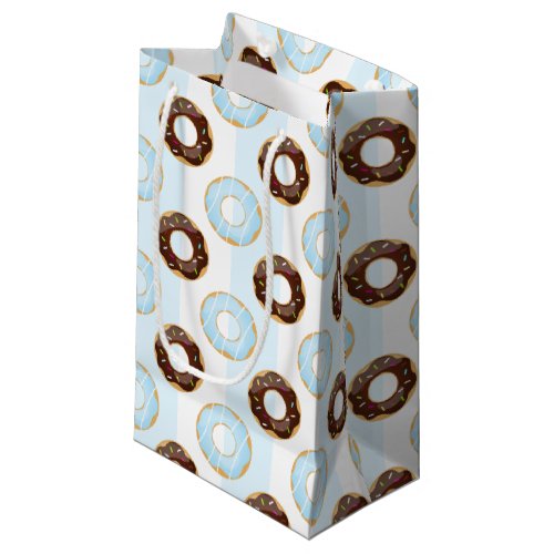Delicious Donuts Blue Stripes Pattern Gift Bag