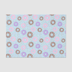 Delicious Donuts Tissue Paper on Blue