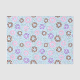 Delicious Donuts Tissue Paper on Blue