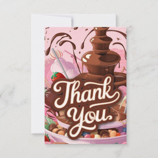 Delicious Elegant Chocolate thank you card (Front)