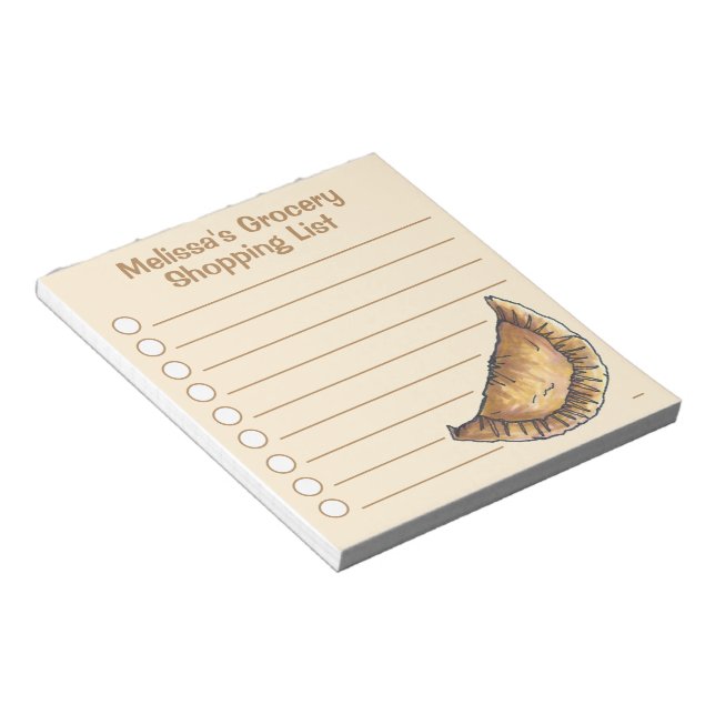 Delicious Empanada Personalized Grocery List Notepad (Angled)