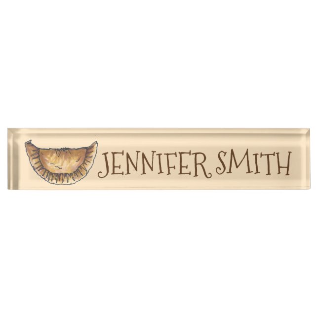 Delicious Empanadas Spanish Latin American Pastry Desk Name Plate (Front)