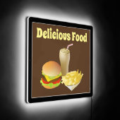Delicious Food Fast Service Business LED Sign (Angle)
