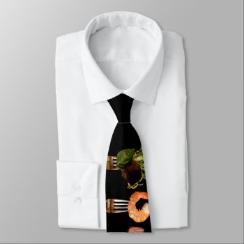 Delicious Food On Forks Black Tie by Susang6 at Zazzle