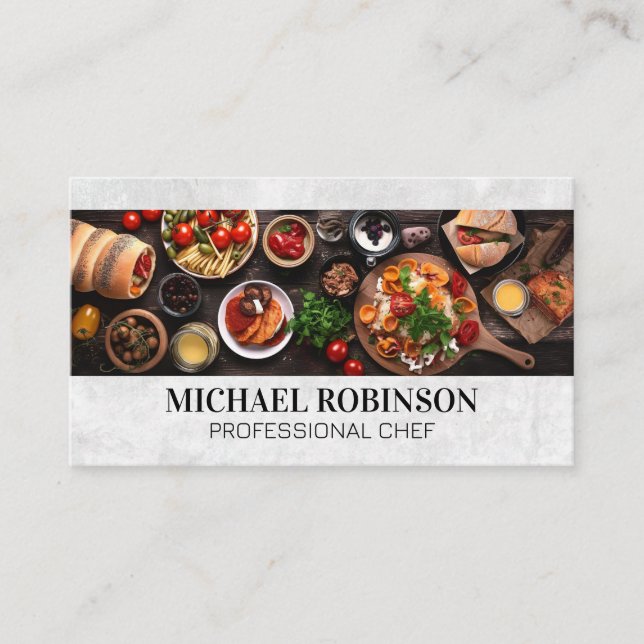 Delicious Food Spread Business Card (Front)