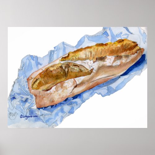 Delicious French Bread Loaf Poster Print