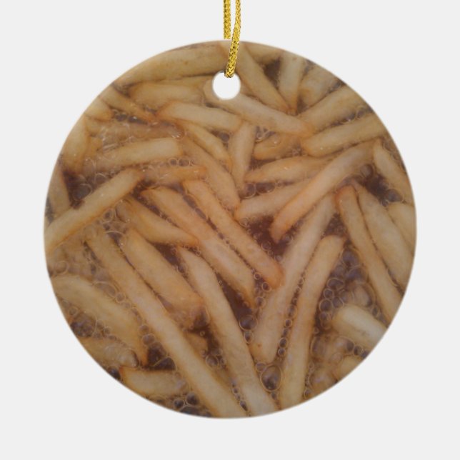 Delicious French Fries Ceramic Ornament (Front)