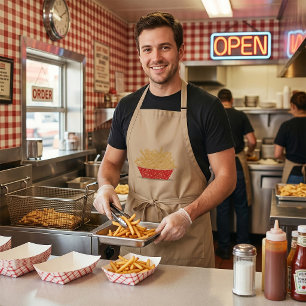 Delicious French Fries Retro Fast Food  Adult Apron
