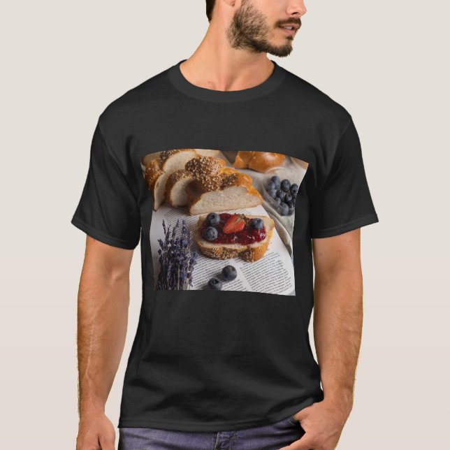 Delicious Fruit & Jam Bread Print T-Shirt (Front)