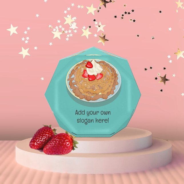 Delicious Funnel Cake on Plate - add funny text to Acrylic Award (Creator Uploaded)