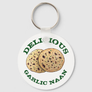 Delicious Garlic Naan Bread Indian Flatbread Baker Keychain
