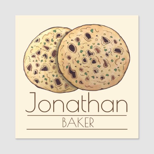 Delicious Garlic Naan Bread Indian Flatbread Baker Name Tag