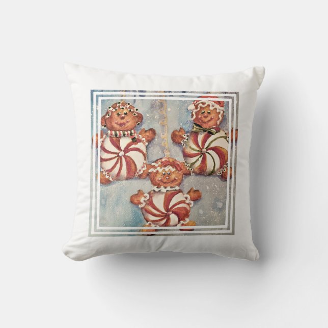 Delicious Gingerbread Cookies Throw Pillow (Front)