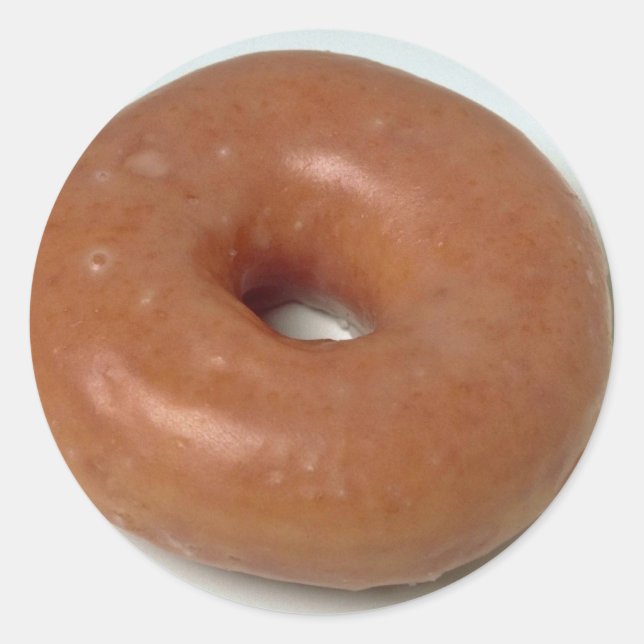 Delicious Glazed donut pastry Classic Round Sticker (Front)