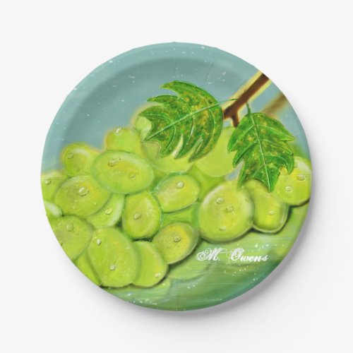 Delicious Green Grapes Paper Plates
