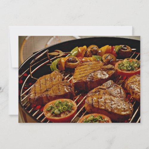Delicious Grilled T-bone steaks Custom Announcement