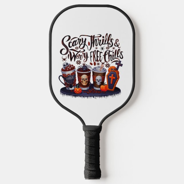 Delicious Halloween Coffee for Spooky Sips! Pickleball Paddle (Front)