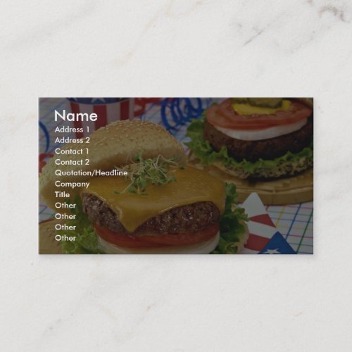 Delicious Hamburger Business Card Templates