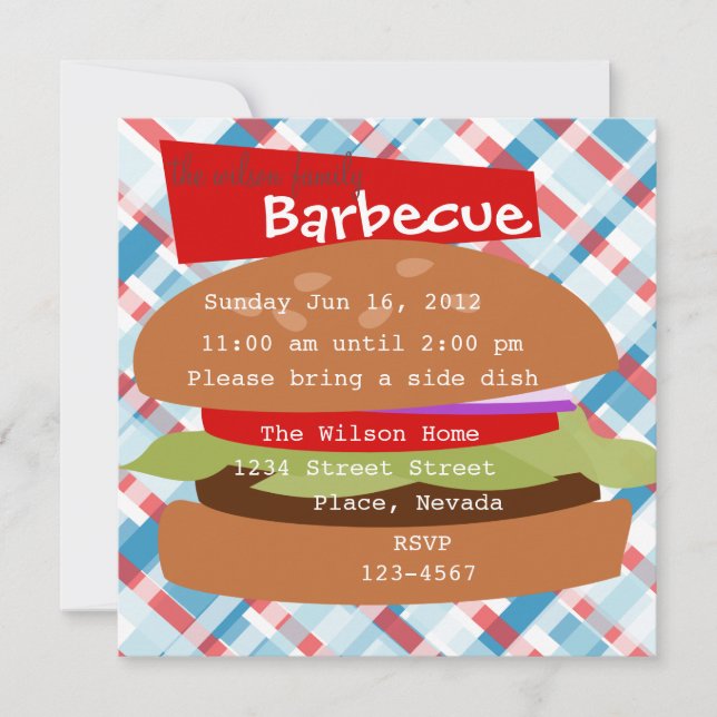 Delicious Hamburger Invitation (Front)