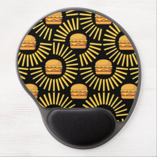 Delicious hamburger with french fries gel mouse pad