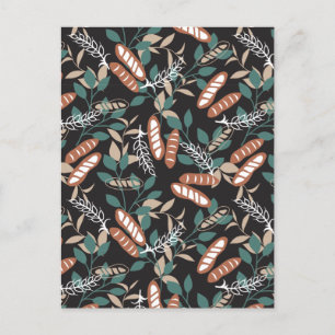 Delicious Homemade Baguette Bread Pattern Postcard