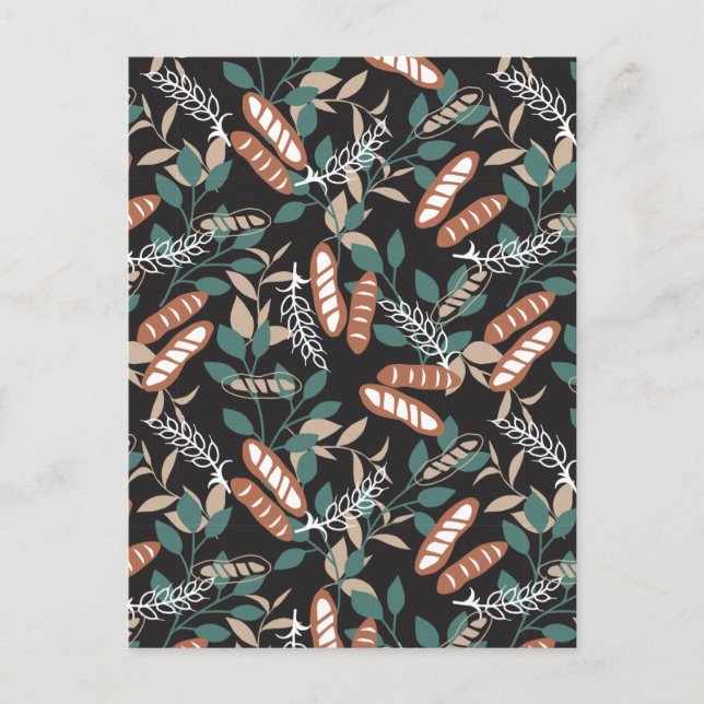  Delicious Homemade Baguette Bread Pattern Postcard (Front)