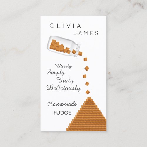 Delicious homemade fudge sweets business card