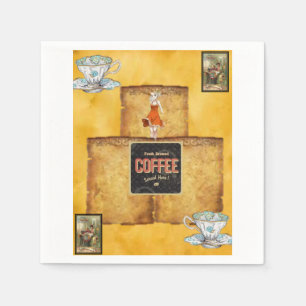 Delicious Hot Fresh Coffee Paper Napkins