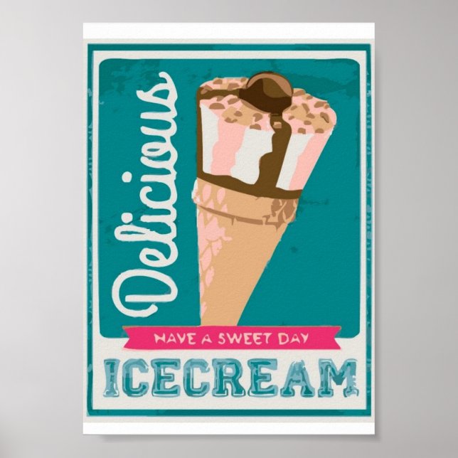 Delicious Ice-Cream Cone Poster (Front)