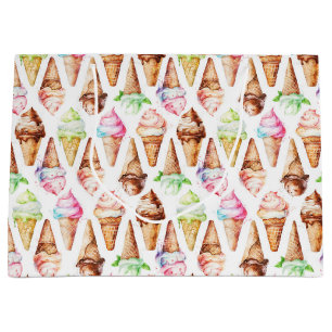 Delicious Ice Cream Cones Large Gift Bag