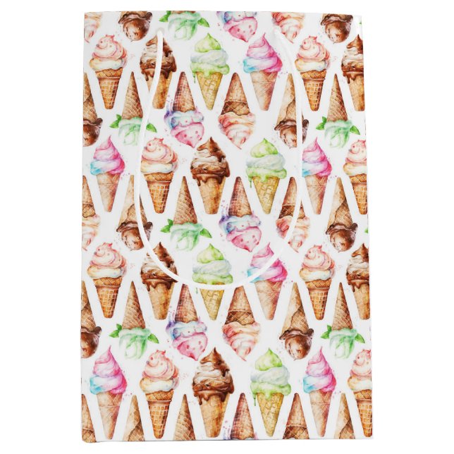 Delicious Ice Cream Cones Medium Gift Bag (Front)