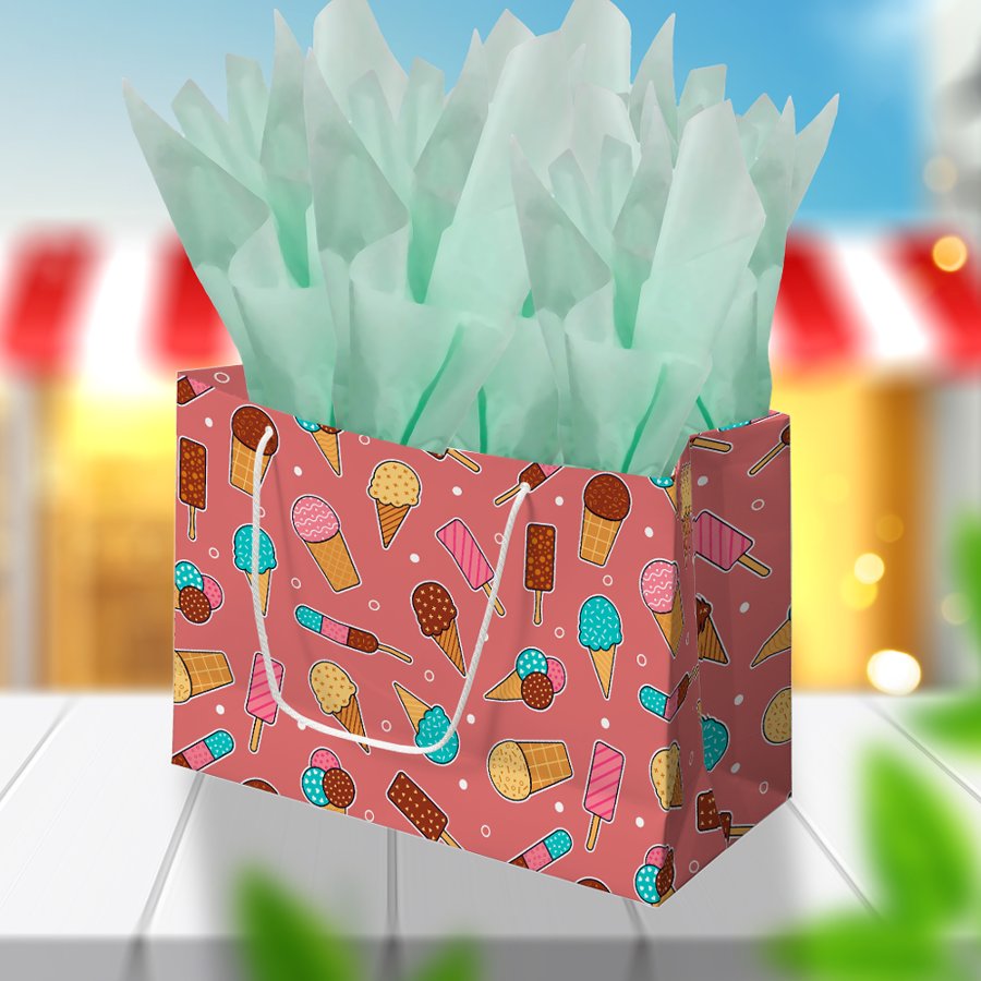 Delicious Ice Cream Delights | Dark Pink Treats Large Gift Bag