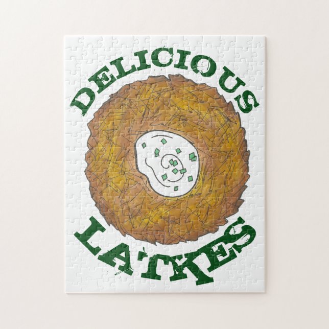 Delicious Latkes Potato Pancakes Hanukkah Cuisine Jigsaw Puzzle (Vertical)