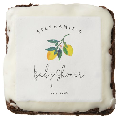 Delicious Lemon Baby Shower Brownie