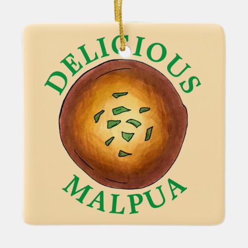 Delicious Malpua Indian Pancake Mithai Sweets Ceramic Ornament