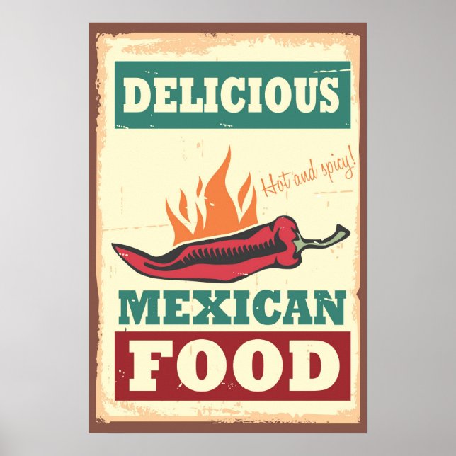 Delicious Mexican Food Poster (Front)