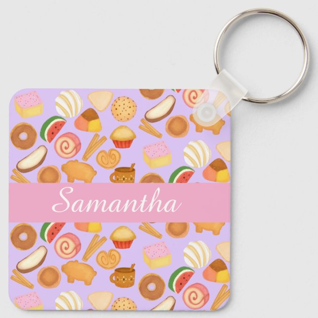 Delicious Mexican Pan Dulce Sweet Bread Keychain (Back)