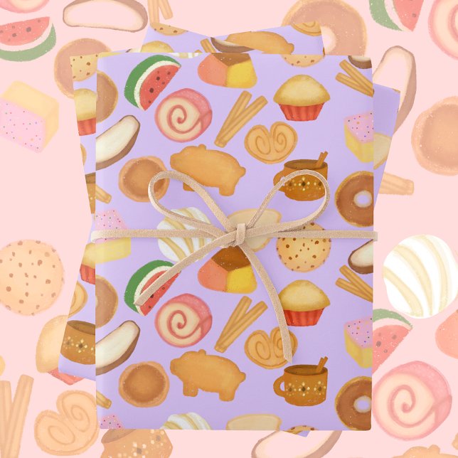 Delicious Mexican Pan Dulce Sweet Bread Wrapping Paper Sheets (Creator Uploaded)