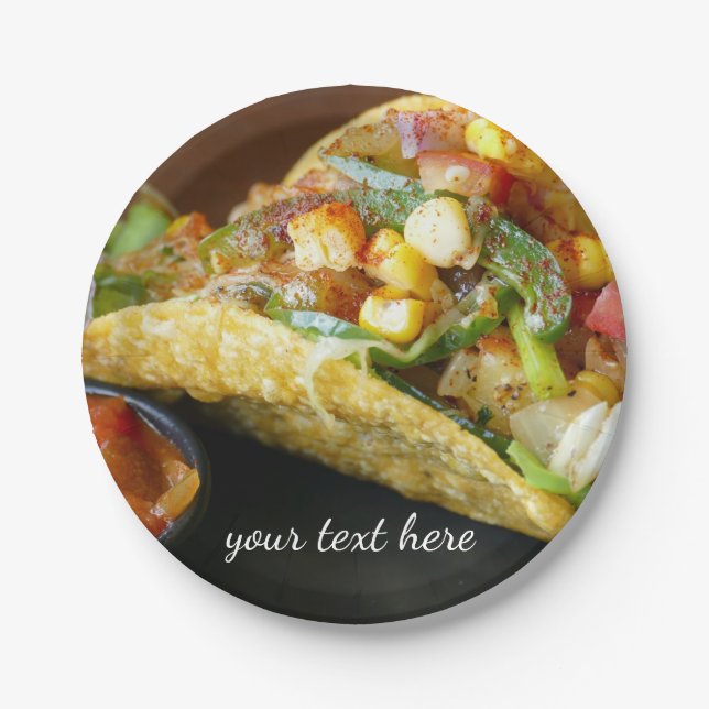 delicious Mexican Tacos photograph Paper Plates (Front)