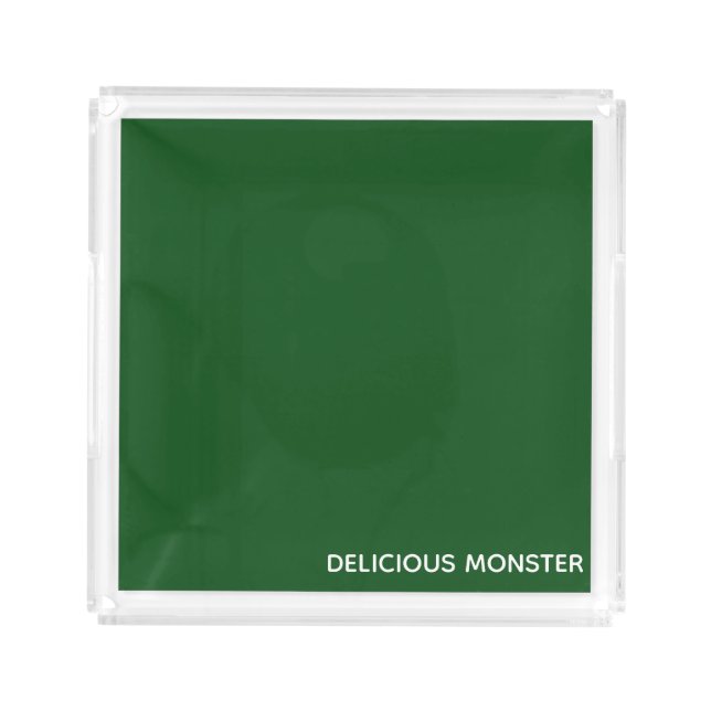 Delicious Monster green color name Acrylic Tray (Front)