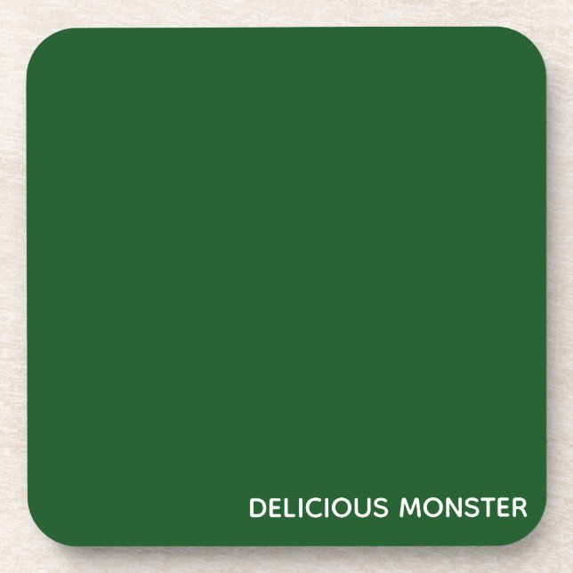 Delicious Monster green color name Beverage Coaster (Front)